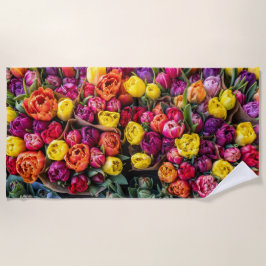 Farbige Blumenstrauß-Blumen-Fotografie-Strandtuch  Strandtuch