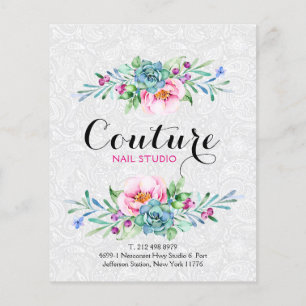 Farbige Blumenstrauß-Speisekarte Flyer