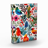 Farbige Blumenvögel Fotoblock (Links)