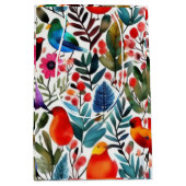 Farbige Blumenvögel Mittlere Geschenktüte (Vorderseite)