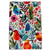 Farbige Blumenvögel Mittlere Geschenktüte (Rückseite)