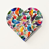 Farbige Blumenvögel Notizblock (Rückseite)