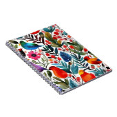 Farbige Blumenvögel Notizblock (Rechte Seite)