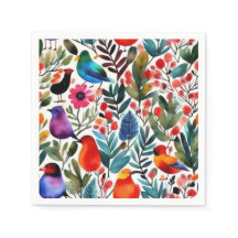 Farbige Blumenvögel