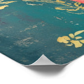 Farbige Blumenwelle Poster (Ecke)