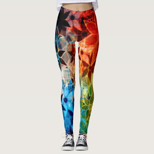 Farbige Blüte #4 Leggings (Vorderseite)
