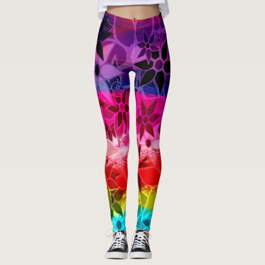 Farbige Blüte #8 Leggings (Vorderseite)