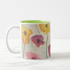 Farbige Blüten Deluxe-Tasse Zweifarbige Tasse