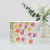 Farbige Blüten Postkarte 1 (Stehend Vorderseite)