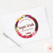 Farbige Blütenblätterung Zucker-Körperfett-Etikett Runder Aufkleber (Umschlag)