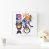 Farbige Bmx-Wall-Uhr Quadratische Wanduhr (Zuhause)