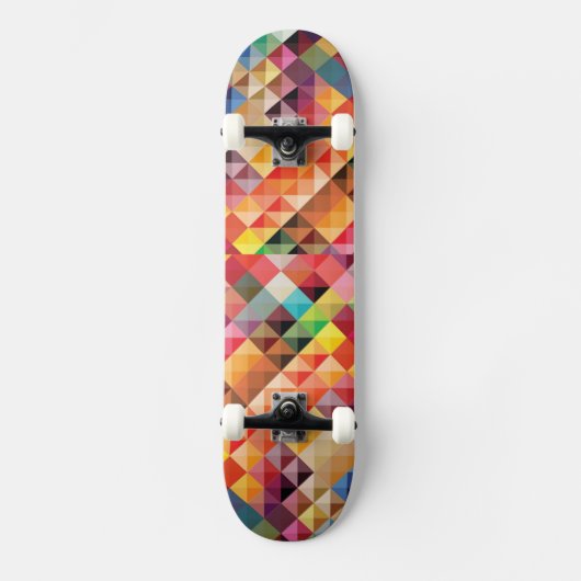FARBIGE BOHEK SQUARS PATTERS BACKGRUNDS DIGIT SKATEBOARD (Vorderseite)