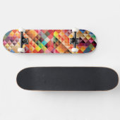 FARBIGE BOHEK SQUARS PATTERS BACKGRUNDS DIGIT SKATEBOARD (Horizontal)