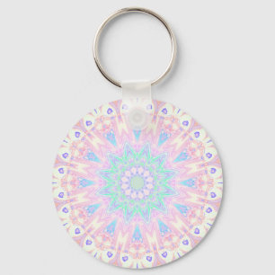 Farbige Boheme-Trippy-Helle Pastell-Mandala Schlüsselanhänger