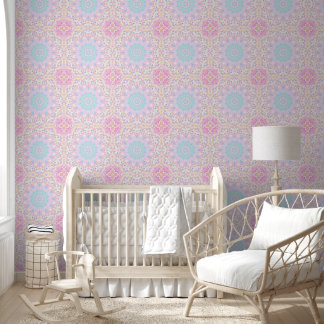 Farbige Bohemian-Trippy-Helle-Pastell-Mandala Tapete