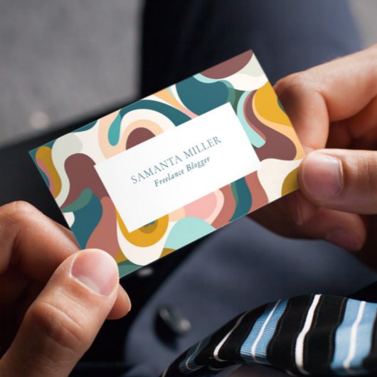 Farbige Bohemische Abstrakte Wirbel Muster Visitenkarte