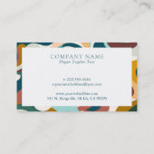 Farbige Bohemische Abstrakte Wirbel Muster Visitenkarte (Rückseite)