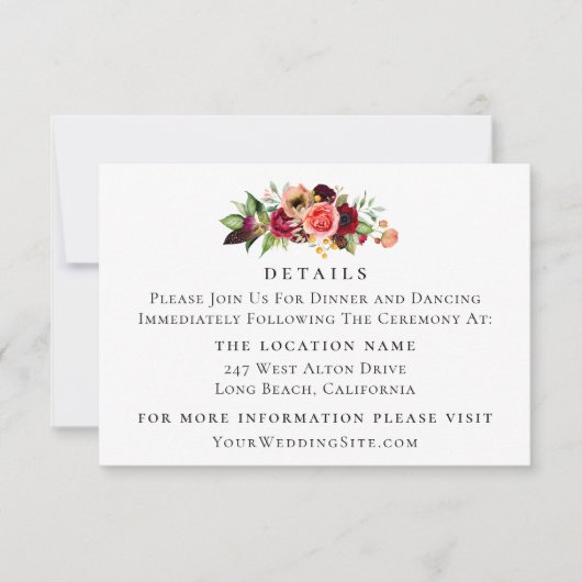 Farbige Bohemische Blumenzwiebeldetails Einladung (Vorderseite)