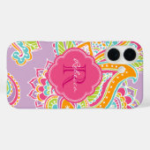 Farbige Bohemische Paisley Custom Monogram Case-Mate iPhone Hülle (Rückseite (Horizontal))