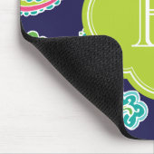 Farbige Bohemische Paisley Monogram Mousepad (Ecke)