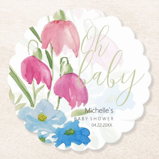 Farbige Boho-Aquarell-Frühlingsblumen Untersetzer (Vorderseite)