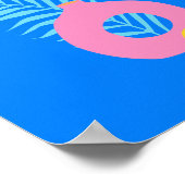 Farbige Boho-Botanische Fruchtkunst in Blau Poster (Ecke)