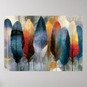 Farbige Boho-Feder Poster (Vorne)