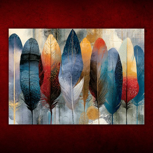 Farbige Boho-Feder Poster