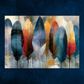 Farbige Boho-Feder Poster
