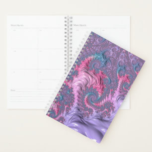 Farbige Boho-Hippie-Groovy-Trippy-Pastell-Fraktal Planer