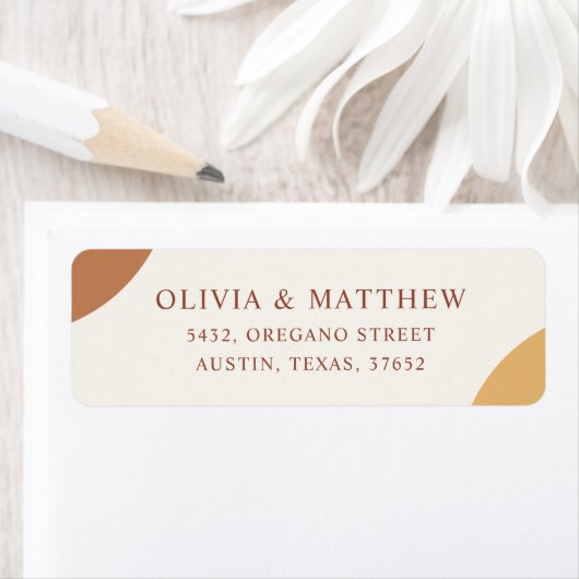 Farbige Boho-Terrakotta-Bögen Rücksendeadresse (Insitu)