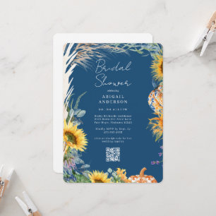 Farbige Boho Türkis Kürbis Herbst Brautparty Einladung