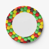 Farbige Bonbons Pappteller (Vorderseite)