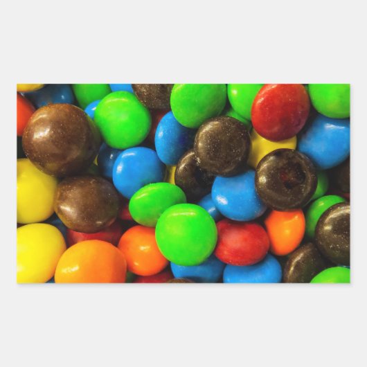 Farbige Bonbons Rechteckiger Aufkleber (Vorderseite)