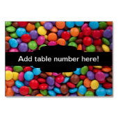Farbige Bonbons Tischnummer (Rückseite)