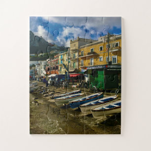 Farbige Boote im Hafen von Capri, Italien Puzzle