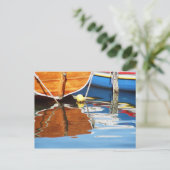Farbige Boote Postkarte (Stehend Vorderseite)