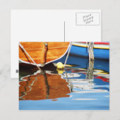 Farbige Boote Postkarte (Vorne/Hinten)