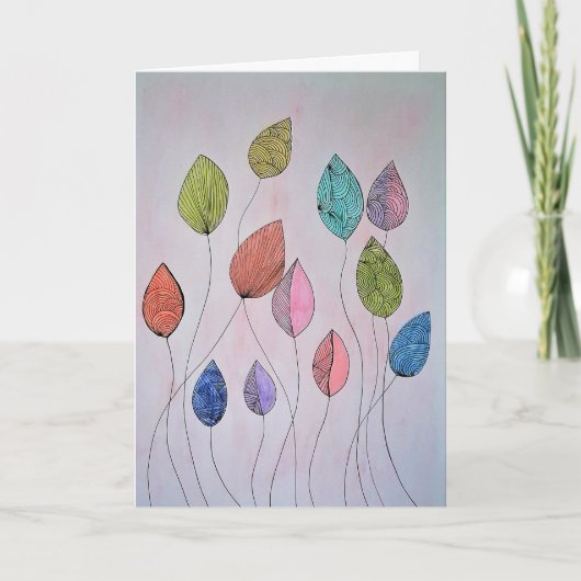 Farbige botanische Blätter Karte (Vorderseite)
