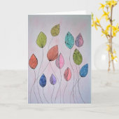 Farbige botanische Blätter Karte (Gelbe Blume)