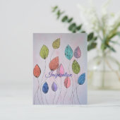 Farbige botanische Blätter Postkarte (Stehend Vorderseite)