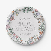Farbige Botanische Brautparty Papier Teller (Vorderseite)