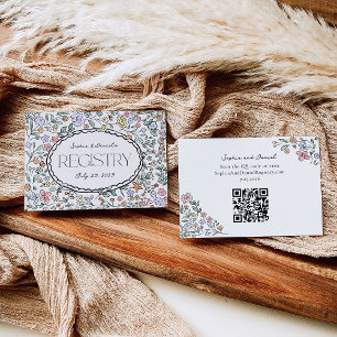 Farbige Botanische Brautparty-Registrierungskarten Begleitkarte