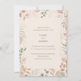 Farbige botanische Hochzeitseinladung Einladung