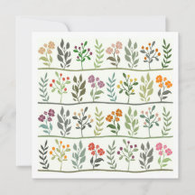 Farbige botanische Rhapsodie Blumen-Silhouette-Kar