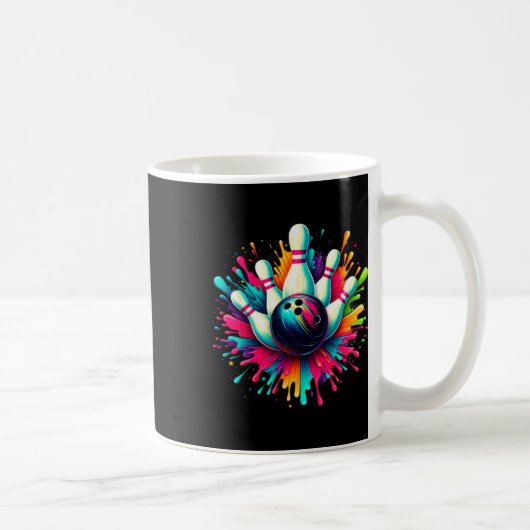 Farbige Bowling Game Day Bowling Niedlich Colorspl Kaffeetasse (Rechts)