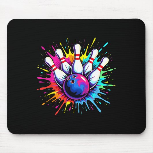 Farbige Bowling Game Day Bowling Niedlich Colorspl Mousepad (Vorne)
