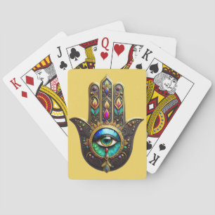 Farbige Braun Gold Hamsa Regenbogen Farbe Drittes Spielkarten