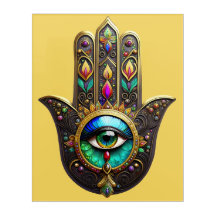 Farbige braune Gold-Hamsa-Regenbogenfarbe Drittes 
