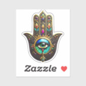 Farbige braune Gold Hamsa Regenbogenfarbe Drittes  Aufkleber (Blatt)